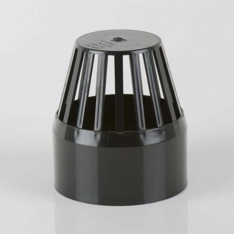 Soil Pipe Push Fit 110mm Vent Cowl - Black
