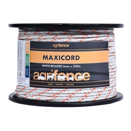 Maxicord White Electric Fence Braided Rope