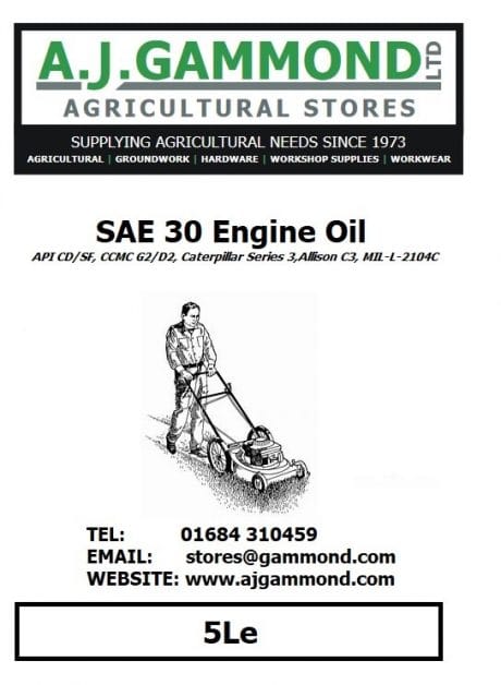 Lawnmower Engine Oil (5 Litre)